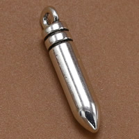 Zink Legierung Schmuck Anhänger, Zinklegierung, Kugel, antik silberfarben plattiert, frei von Blei & Kadmium, 24x5mm, Bohrung:ca. 1.5mm, 100PCs/Tasche, verkauft von Tasche