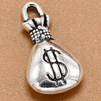 Zinc Alloy Jewelry Pendants, Money Bag, antique silver color plated, lead & cadmium free Approx 1.5mm 