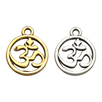 Zinc Alloy Hollow Pendants, OM Symbol, plated Approx 1mm 