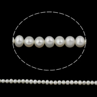 Potato Cultured Freshwater Pearl Beads, natural, white, 6-7mm Approx 0.8mm Approx 15.5 Inch 