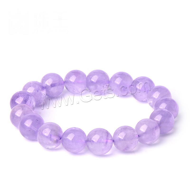 amatista Pulsera, Esférico, natural, Birthstone de febrero & diverso tamaño para la opción & para mujer, Grado AAA, longitud:aproximado 7.5 Inch, Vendido por Sarta