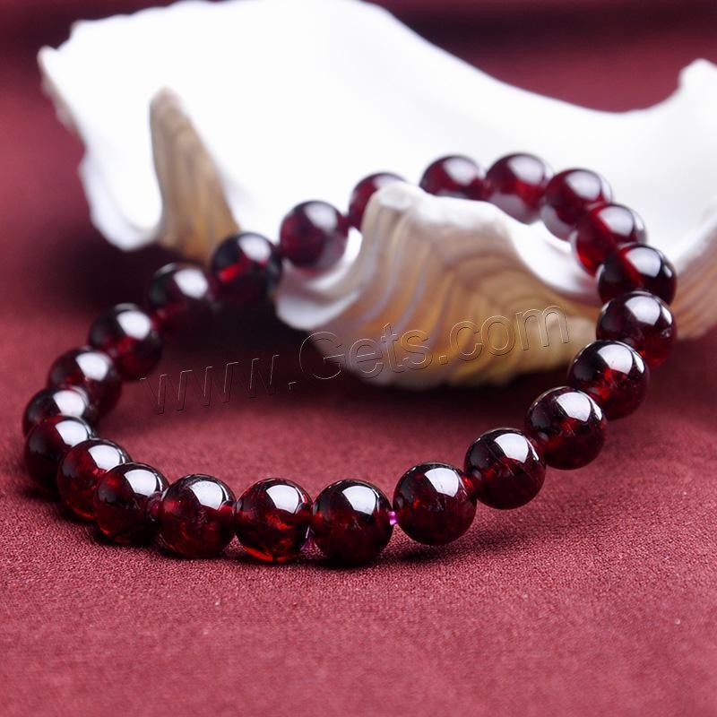 Garnet Bracelet, Round, January Birthstone & different size for choice & for woman, Length:Approx 7.5 Inch, Sold By Strand