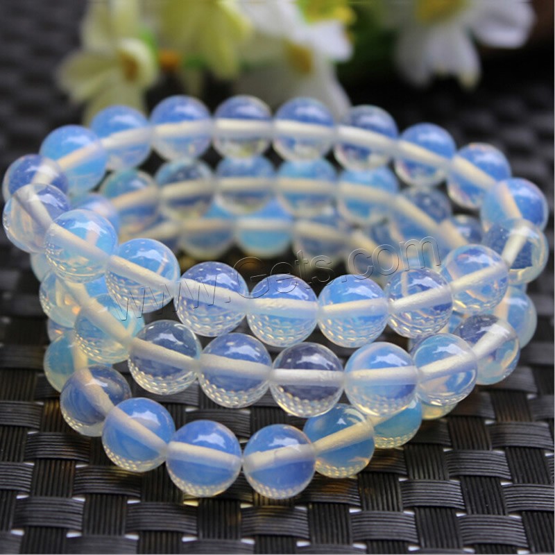 Bracelets d'Opale mer, Opaline, Rond, normes différentes pour le choix & pour femme, Longueur:Environ 7.5 pouce, Vendu par brin