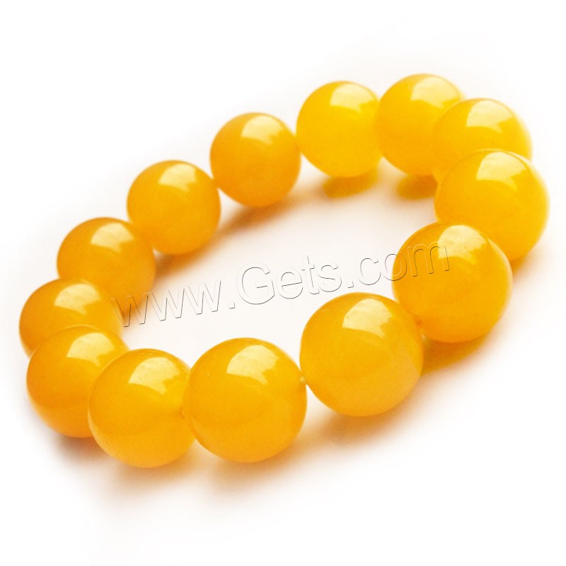 Yellow Calcedony Bracelet, Round, different size for choice & for woman, Length:Approx 7.5 Inch, Sold By Strand