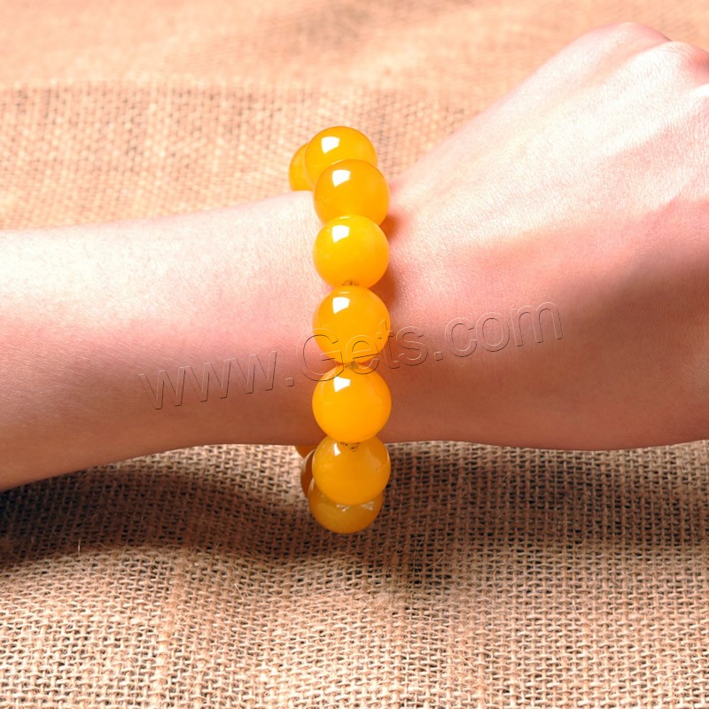 Yellow Calcedony Bracelet, Round, different size for choice & for woman, Length:Approx 7.5 Inch, Sold By Strand