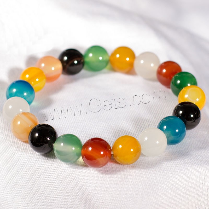 Rainbow Agate Bracelet, Round, different size for choice & for woman, Length:Approx 7.5 Inch, Sold By Strand