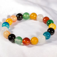 agate arc-en-ciel bracelet, Rond, normes différentes pour le choix & pour femme Environ 7.5 pouce, Vendu par brin