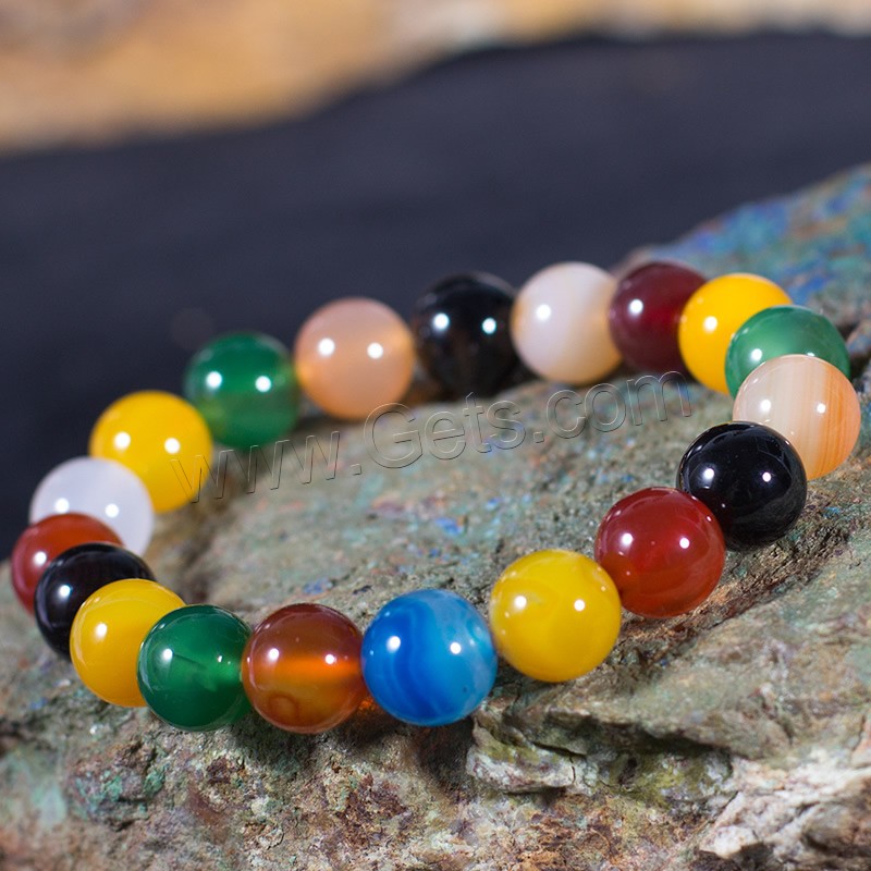 Rainbow Agate Bracelet, Round, different size for choice & for woman, Length:Approx 7.5 Inch, Sold By Strand