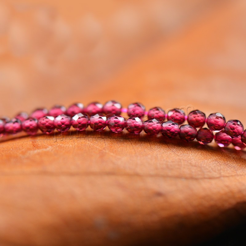 Natural Garnet Beads, Round, January Birthstone & different size for choice & faceted, Length:Approx 15.5 Inch, Sold By Strand