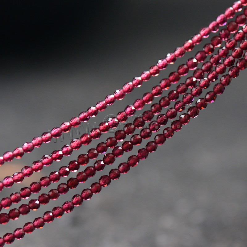 Natural Garnet Beads, Round, January Birthstone & different size for choice & faceted, Length:Approx 15.5 Inch, Sold By Strand