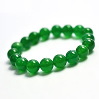 Pulseras de ágata verde, Ágata verde, Esférico, natural, diverso tamaño para la opción & para mujer, longitud:aproximado 7.5 Inch, Vendido por Sarta