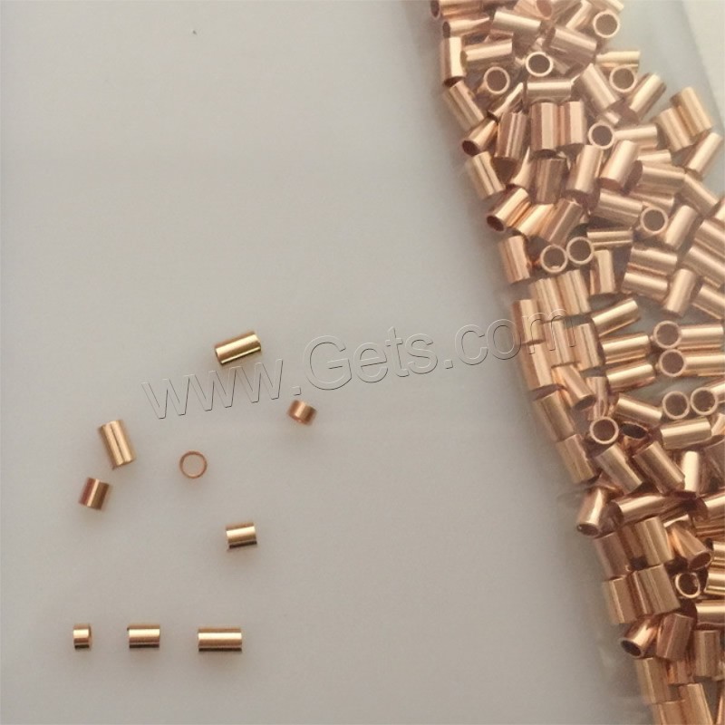 Gold Filled Positioning Tube, rose gold color plated, different size for choice, Hole:Approx 1.4mm, Sold By PC