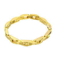 Männer Armband, Edelstahl, goldfarben plattiert, für den Menschen, 16x8x4.5mm, Länge:ca. 8 ZollInch, verkauft von Strang