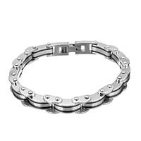 Männer Armband, Edelstahl, plattiert, für den Menschen & zweifarbig, 17x7x6mm, Länge:ca. 9 ZollInch, verkauft von Strang