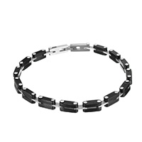 Männer Armband, Edelstahl, plattiert, für den Menschen & zweifarbig, 10x6x3.5mm, Länge:ca. 8 ZollInch, verkauft von Strang