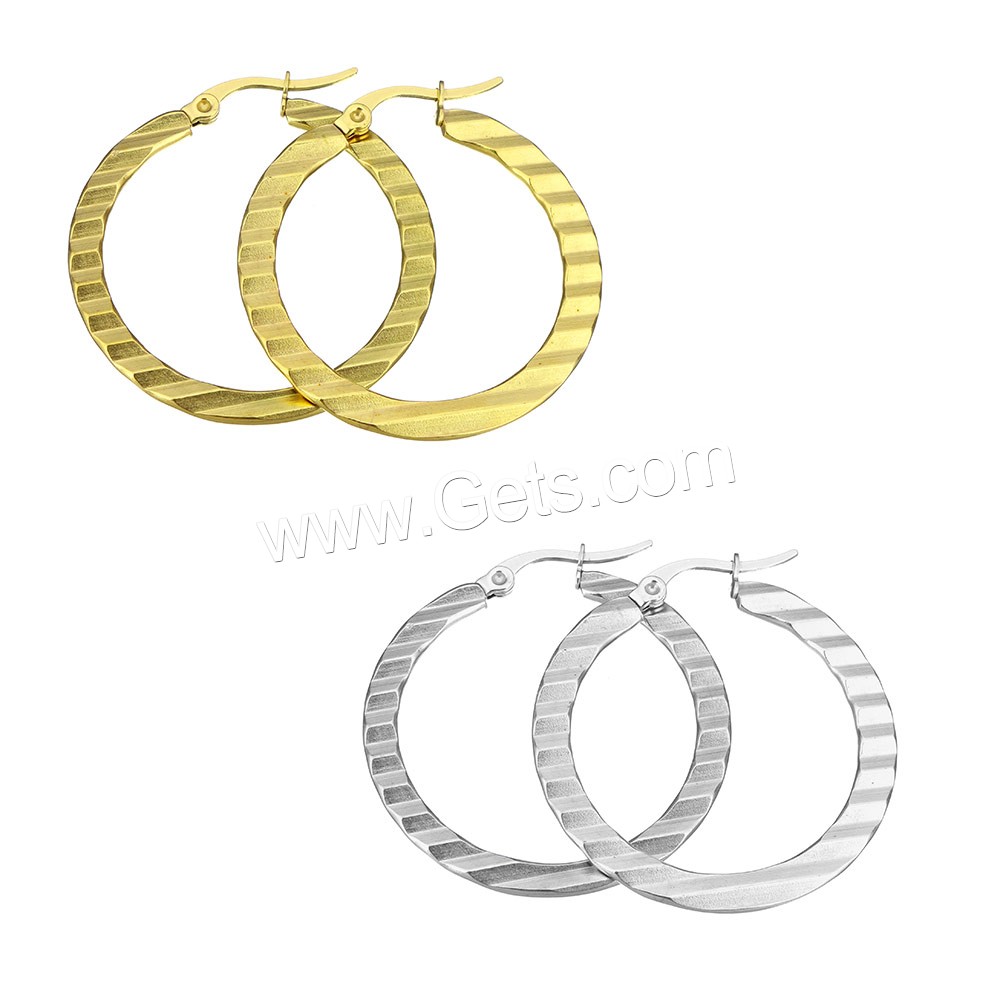 Stainless Steel Hoop Earring, plated, different size for choice, more colors for choice, Sold By Pair