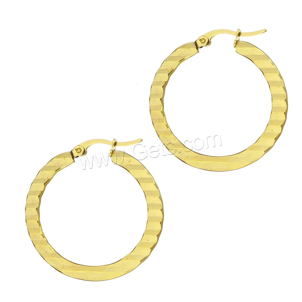 Stainless Steel Hoop Earring, plated, different size for choice, more colors for choice, Sold By Pair