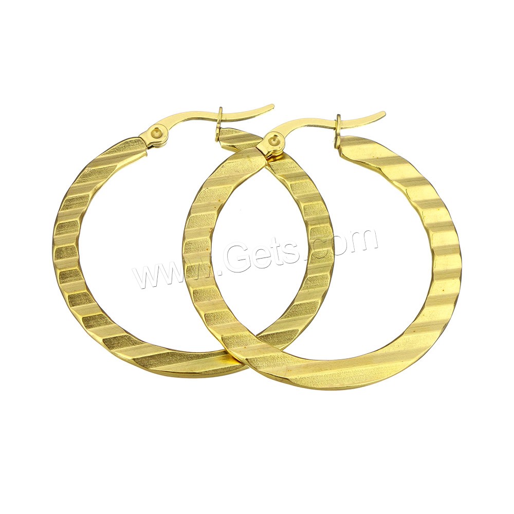 Stainless Steel Hoop Earring, plated, different size for choice, more colors for choice, Sold By Pair