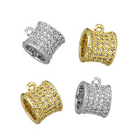 Zirkonia Micro pflastern Korn, Messing, Trommel, plattiert, Micro pave Zirkonia, keine, 7.5x10x8.5mm, Bohrung:ca. 1mm, 5mm, verkauft von PC