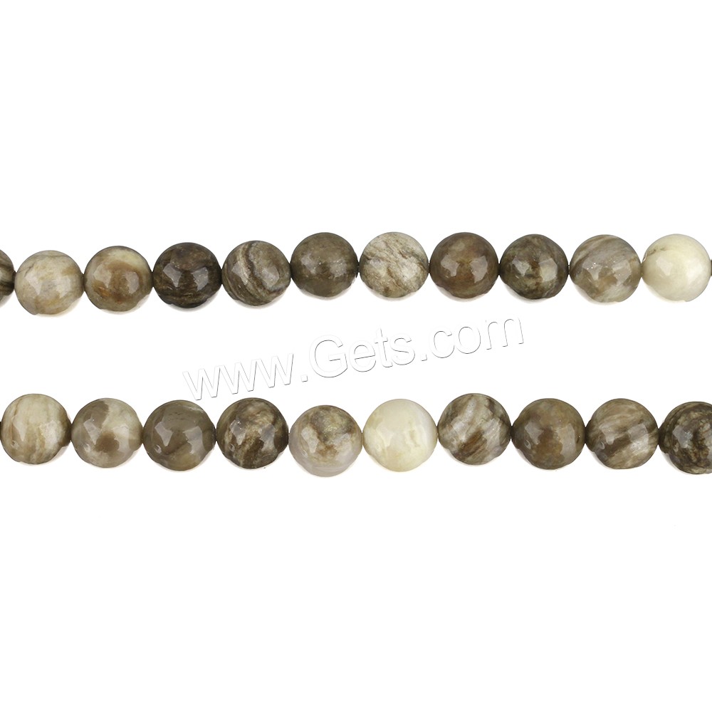 Silver Leaf Jasper Bead, Round, different size for choice, Length:Approx 15 Inch, Sold By Strand