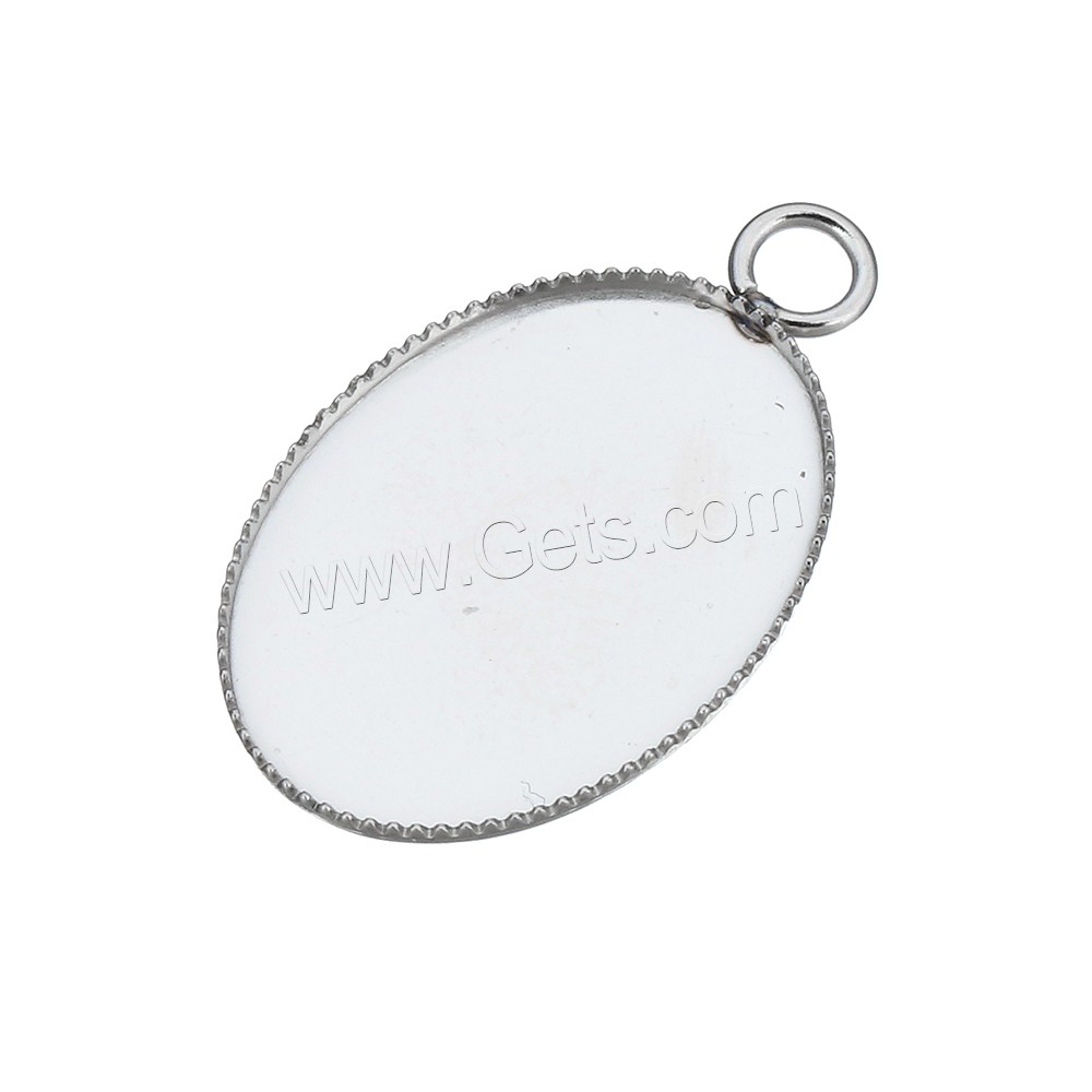 Stainless Steel Pendant Setting, Flat Oval, different size for choice, original color, Hole:Approx 2.5mm, Sold By PC