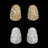 Boucle d'oreille de Clip en alliage de zinc, avec earnut en plastique, fer clip de boucle d'oreille, Placage, pour femme & avec strass, plus de couleurs à choisir, sans plomb et cadmium Vendu par paire