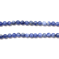 Perles en sodalite, Rond, naturel, 6mm Environ 0.1-1mm Environ 16 pouce Vendu par brin