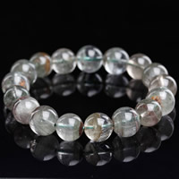 Unisex Bracelet, quartz fantôme, Rond, naturel, unisexe & normes différentes pour le choix Environ 6.5 pouce, Vendu par brin