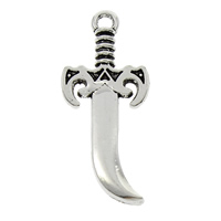 Zinc Alloy Tool Pendants, Sword, antique silver color plated, lead & cadmium free Approx 1.5mm 