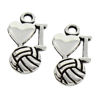 Zinc Alloy Heart Pendants, antique silver color plated, lead & cadmium free Approx 1.5mm 