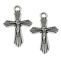 Zinc Alloy Cross Pendants, Crucifix Cross, antique silver color plated, Christian Jewelry, lead & cadmium free Approx 1.5mm 