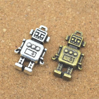 Zink Legierung Schmuck Anhänger, Zinklegierung, Roboter, plattiert, keine, 11x18x5mm, Bohrung:ca. 1.5mm, verkauft von PC