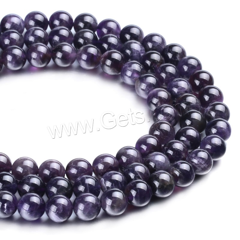 Natural Amethyst Beads, Round, February Birthstone & different size for choice, Hole:Approx 1mm, Length:Approx 15 Inch, Sold By Strand