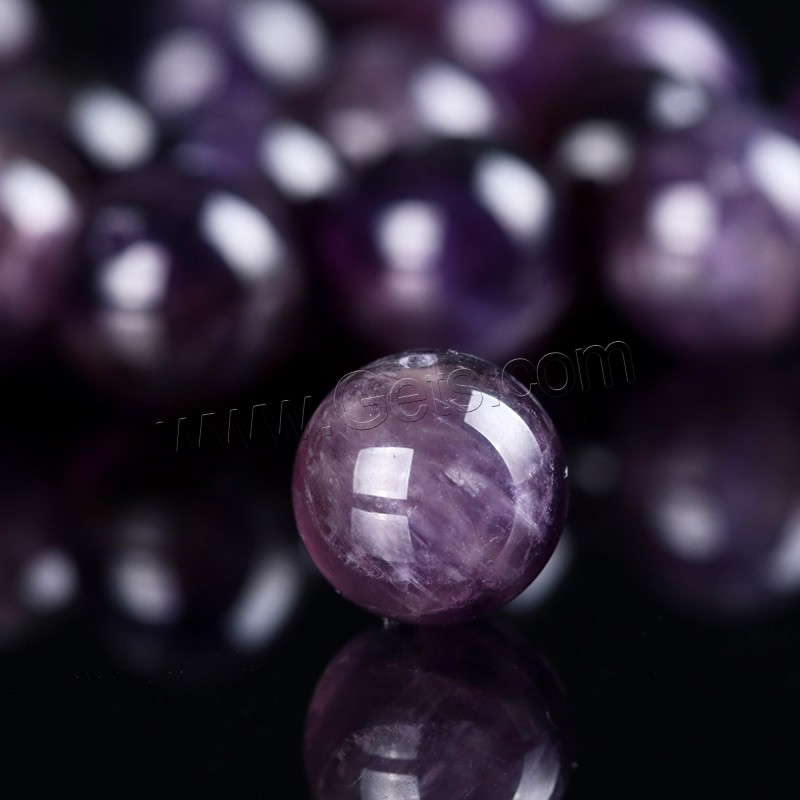 Natürliche Amethyst Perlen, rund, Februar Birthstone & verschiedene Größen vorhanden, Bohrung:ca. 1mm, Länge:ca. 15 ZollInch, verkauft von Strang