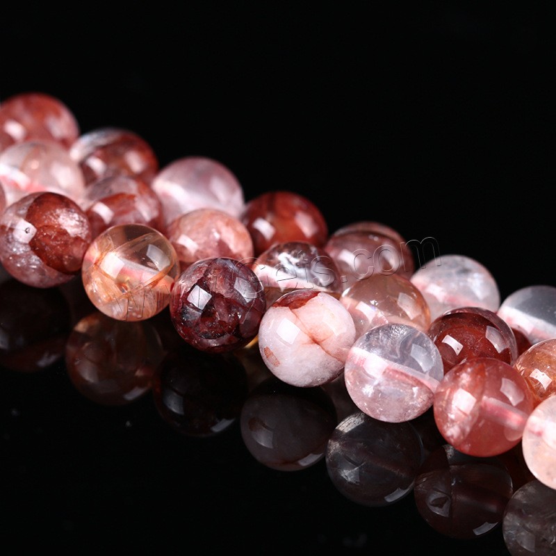 Perles cristal rouge naturel, quartz rubis, Rond, normes différentes pour le choix, Trou:Environ 1mm, Longueur:Environ 15 pouce, Vendu par brin