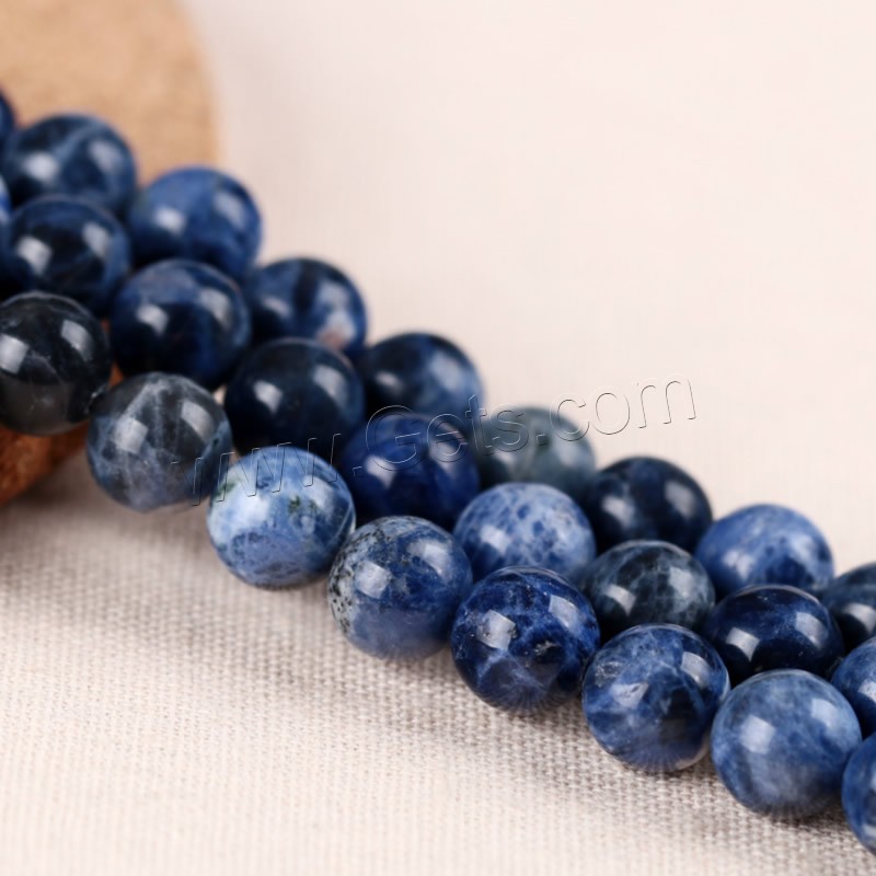 Perles en sodalite, Rond, normes différentes pour le choix, Trou:Environ 1mm, Longueur:Environ 15 pouce, Vendu par brin