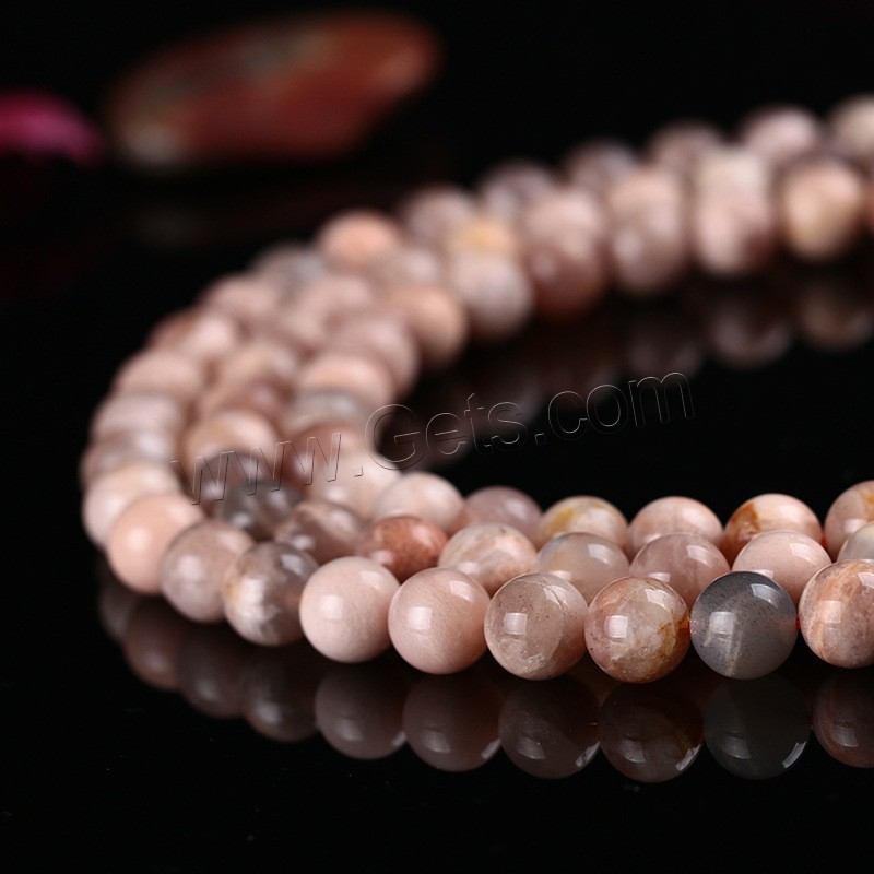 Sunstone Bead, Round, different size for choice, Hole:Approx 1mm, Length:Approx 15 Inch, Sold By Strand