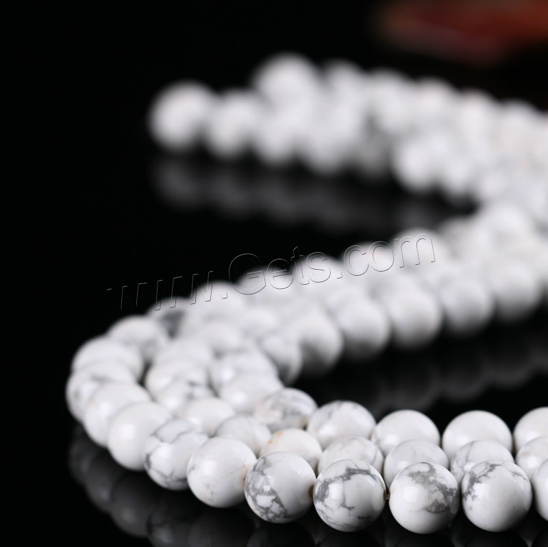 Synthetic Turquoise Beads, Natural White Turquoise, Round, natural, different size for choice, Hole:Approx 1mm, Length:Approx 15 Inch, Sold By Strand