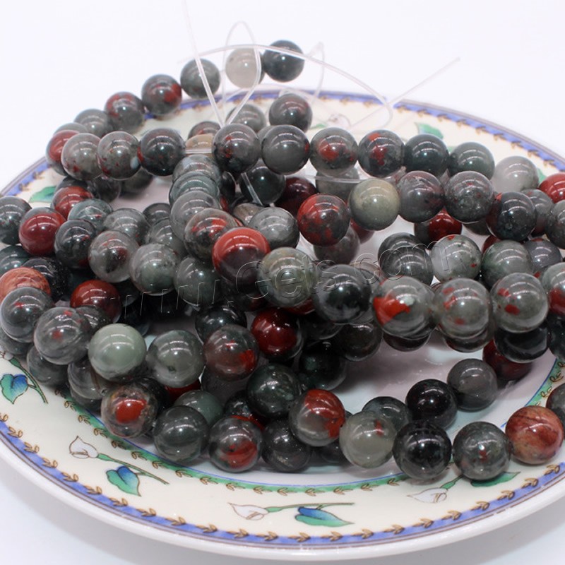 African Bloodstone Beads, Round, natural, different size for choice, Hole:Approx 1mm, Length:Approx 15 Inch, Sold By Strand