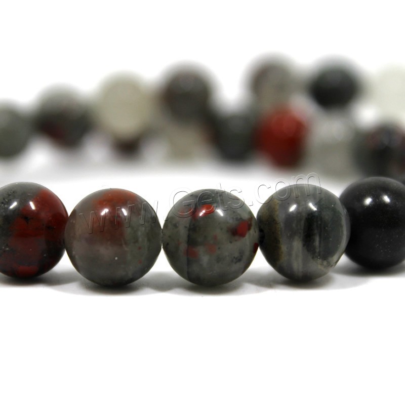 African Bloodstone Beads, Round, natural, different size for choice, Hole:Approx 1mm, Length:Approx 15 Inch, Sold By Strand