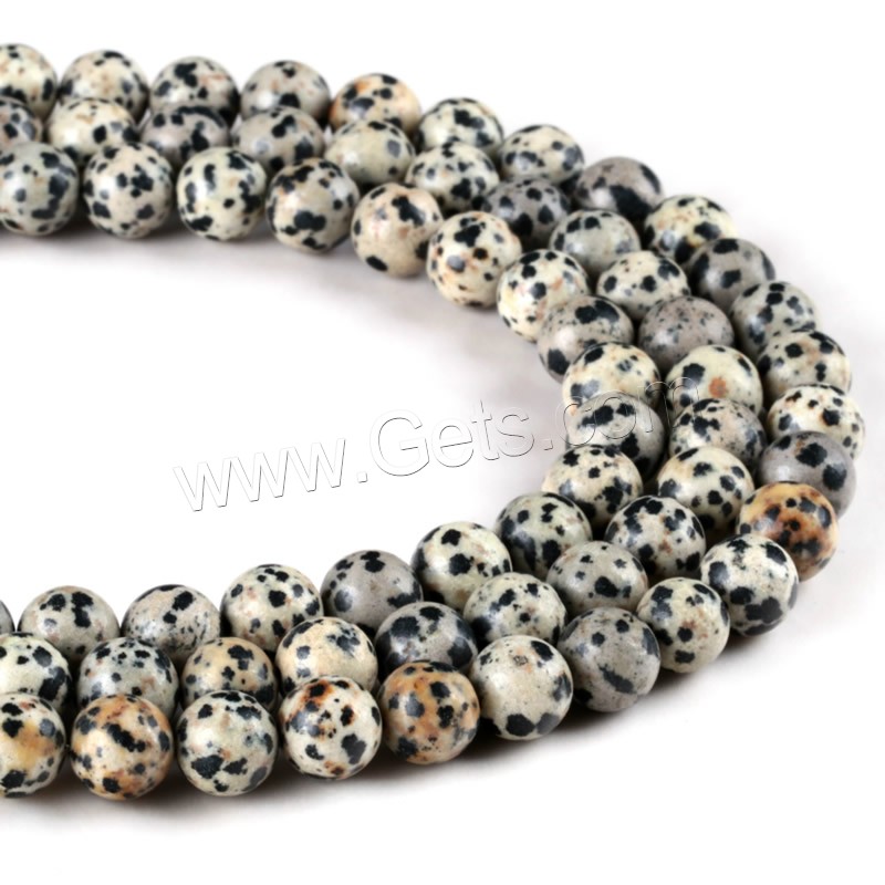 Dalmatian Beads, Round, different size for choice, Hole:Approx 1mm, Length:Approx 15 Inch, Sold By Strand