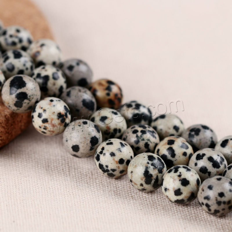 Dalmatian Beads, Round, different size for choice, Hole:Approx 1mm, Length:Approx 15 Inch, Sold By Strand