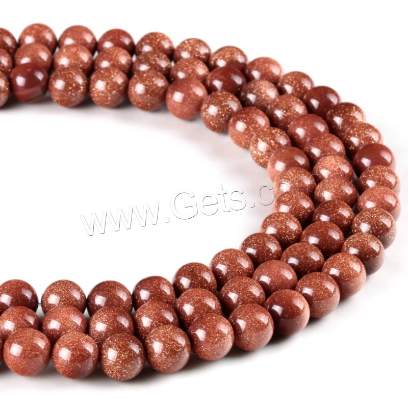 Goldstone Beads, Round, synthetic, different size for choice, Hole:Approx 1mm, Length:Approx 15 Inch, Sold By Strand