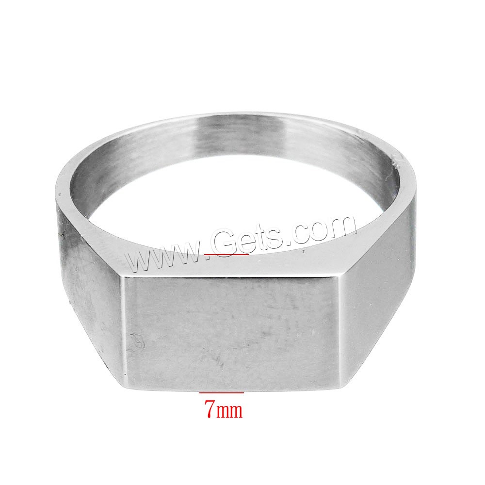 Stainless Steel Finger Ring, different size for choice & for woman, original color, 7mm, Sold By PC