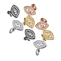 Cubic Zirconia Micro Pave Brass Pendant, Eye, plated, micro pave cubic zirconia Approx 2.5mm [