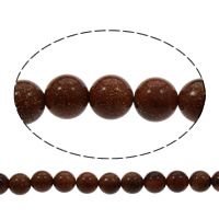 Goldstone Beads, Round, natural Approx 1mm Approx 15 Inch 