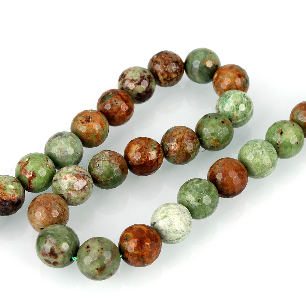 Green Opal Beads, Round, different size for choice & faceted, Hole:Approx 0.5-1.5mm, Length:Approx 15 Inch, Sold By Strand