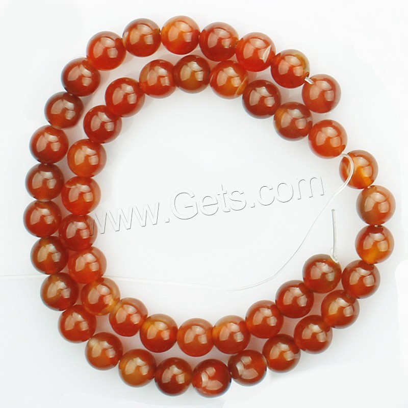 Perles Agates rouges naturelles, agate rouge, Rond, normes différentes pour le choix, Longueur:Environ 15 pouce, Vendu par brin