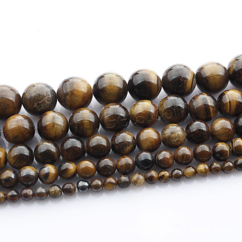 Tiger Eye Beads, Round, natural, different size for choice, Length:Approx 15 Inch, Sold By Strand