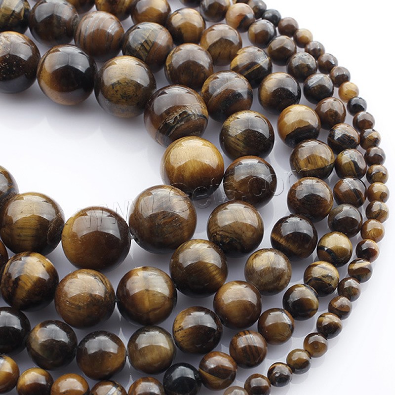 Tiger Eye Beads, Round, natural, different size for choice, Length:Approx 15 Inch, Sold By Strand